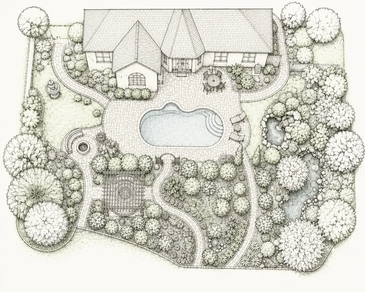 Top-down landscape design plan