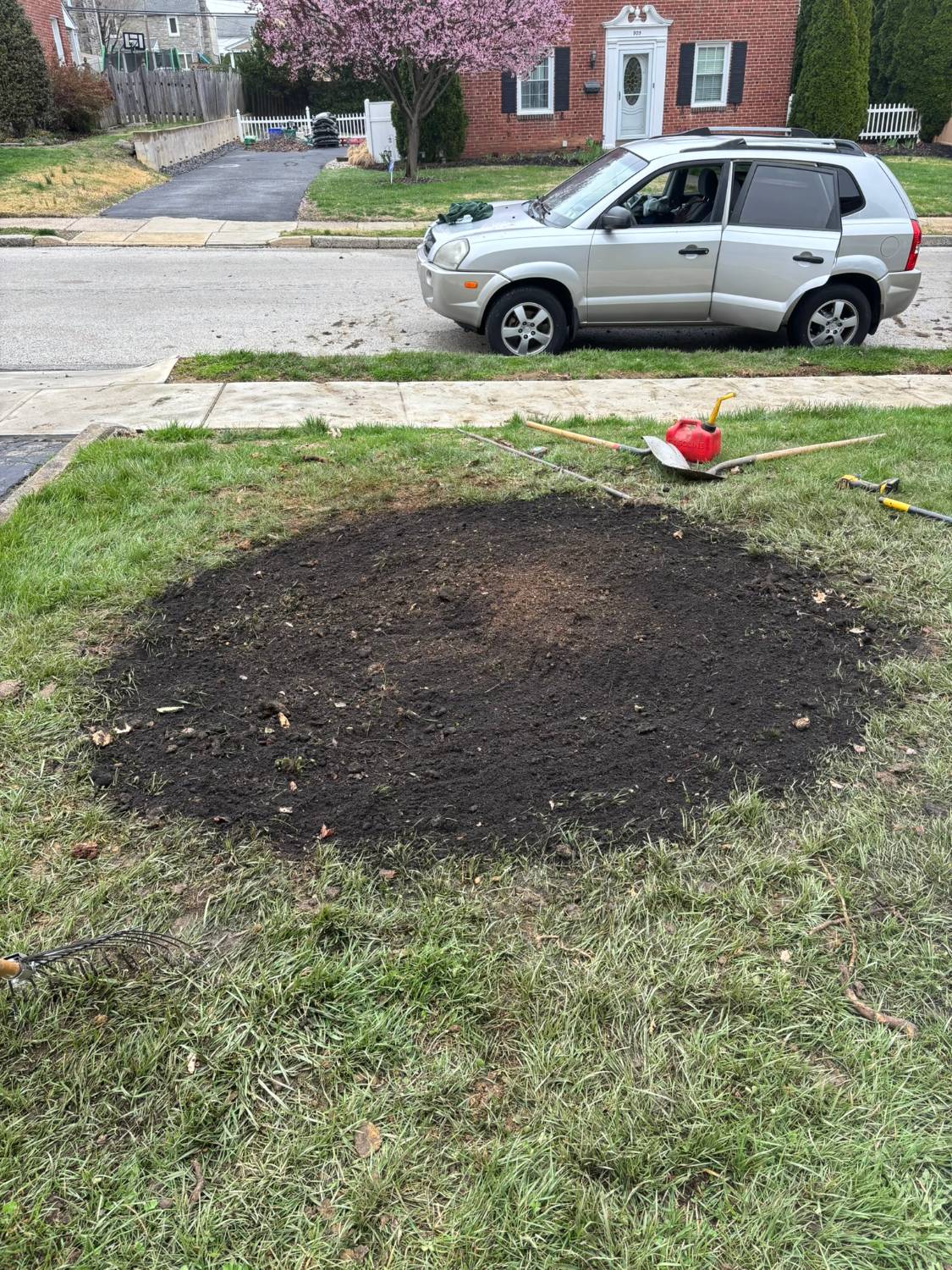 Cleared area after stump removal in Drexel Hill, PA